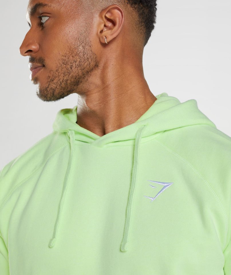 Men's Gymshark Crest Hoodie Light Green | NZ 0SNTPK